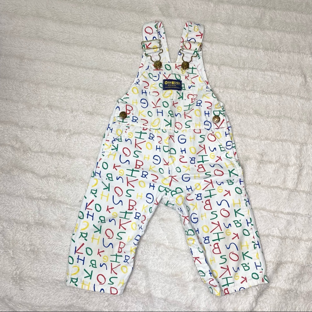 OshKosh B’gosh Vintage Vestback ABC Alphabet Overalls 18 Months